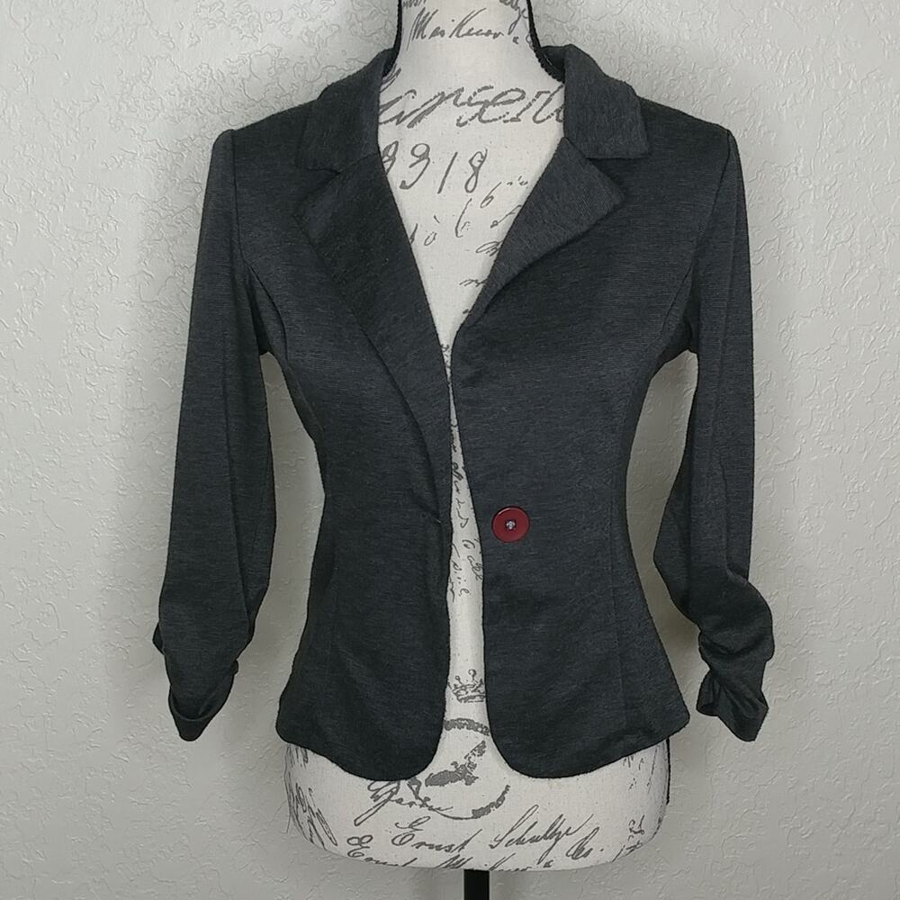 Auline Collection Single Button Blazer Gray Size M‎